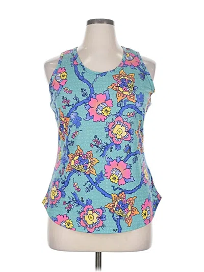 Pre-owned Lularoe Tank Top Blue Halter Neckline Tops