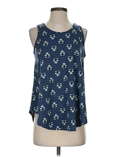 Pre-owned Lularoe Tank Top Blue Halter Neckline Tops