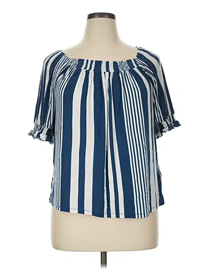 Pre-owned Lularoe Tube Top Blue Off The Shoulder Neckline Tops
