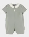 Luli & Me Boy's Corded Cotton Romper In Gray