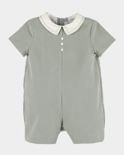 Luli & Me Kids' Boy's Corded Cotton Romper In Gray