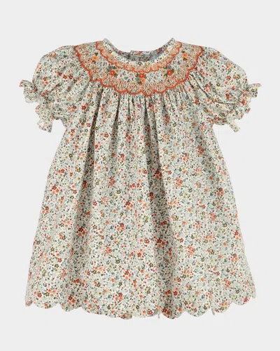 Luli & Me Kids' Girl's Autumn Glow Smocked Bishop Dress