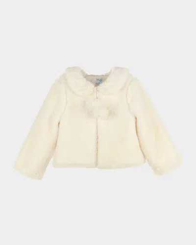 Luli & Me Kids' Girl's Fuzzy Long Coat In Yellow