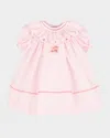 Luli & Me Girl's Pumpkin Embroidery Ruffled Cotton Dress