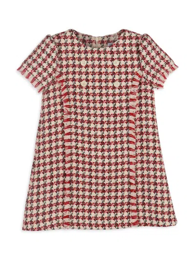 Luli & Me Little Girl's Tweed A-line Dress In Red