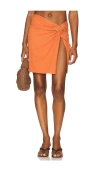 Luli Fama Ring Twist Front Skirt In Black