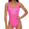 Luli Fama Bella Tank One Piece In Metallic Hot Pink In Pink