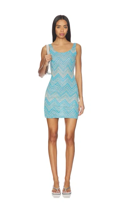 Luli Fama Bodycon Tank Mini Dress In Blue