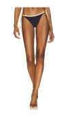 Luli Fama Braided Ruched Back Brazilian Tie Bottom In Black
