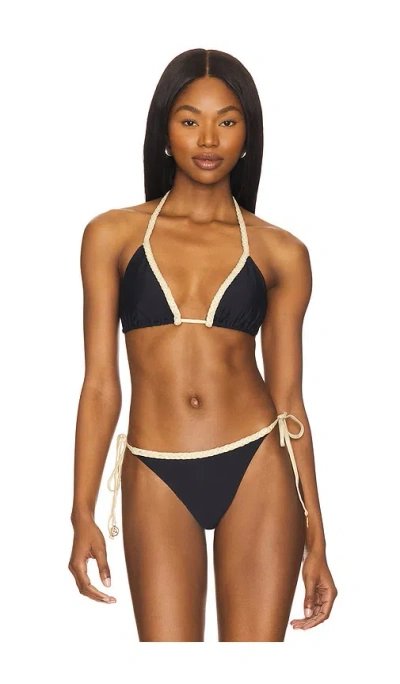 Luli Fama Braided Triangle Top In Black