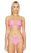 LULI FAMA BRILLA DOUBLE LOOP BANDEAU CROP TOP