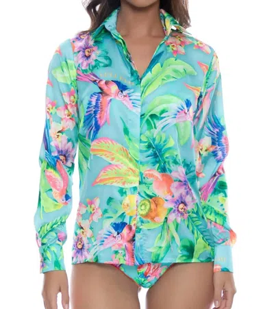 Luli Fama Caribbean Fantasy Blouse In Multicolor