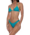 Luli Fama Chic Seamless Triangle Top In Exuma In Blue
