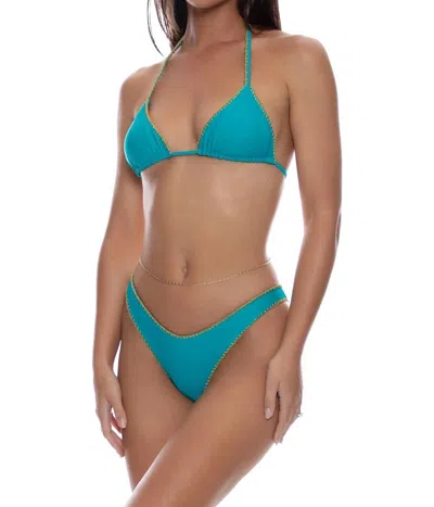 Luli Fama Chic Seamless Triangle Top In Exuma In Blue