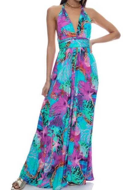 Luli Fama Convertible Maxi Dress In Blue