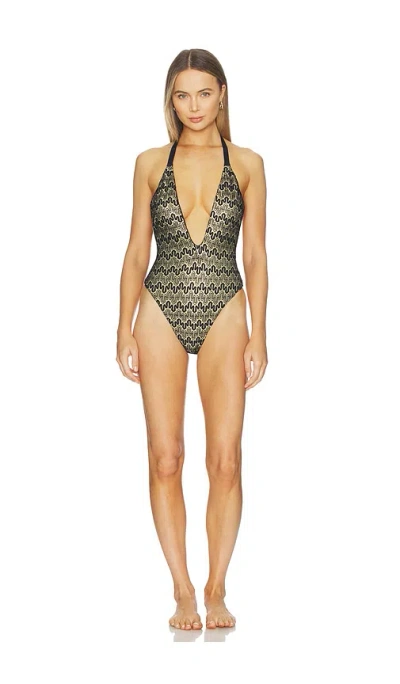 Luli Fama Deep V One Piece In Black