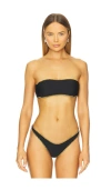Luli Fama Free Form Bandeau Bikini Top In Black