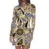 Luli Fama Goddess Vibes Blouse Dress In Gold In Gold