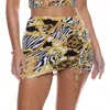 Luli Fama Goddess Vibes Scrunch Up Mini Skirt In Gold In Gold