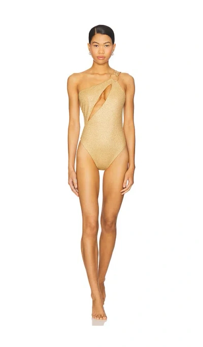 Luli Fama Golden Sunset Cut Out One Piece Swimsuit