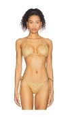 Luli Fama Golden Sunset Triangle Bikini Top