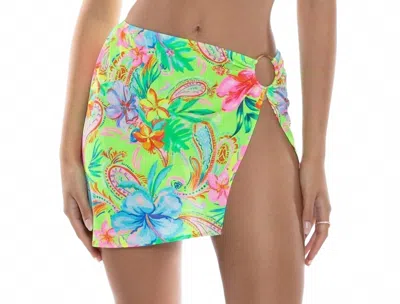 Luli Fama Hibiscus Dream Ring Cover Up Mini Skirt In Multi