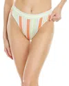 Luli Fama High Leg Bikini Bottom In Purple