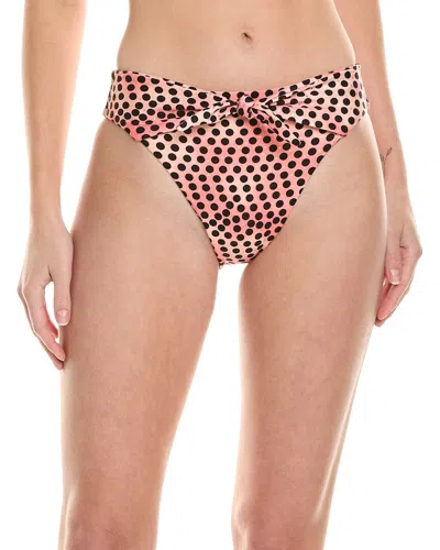 Luli Fama High Leg Tie Front Bottom In Pink