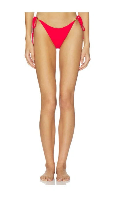 Luli Fama High Tide Knot Seamless Ruched Back Brazilian In Red