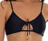 Luli Fama Hot Tropics Scoop Neck Cut Out Top In Black In Black