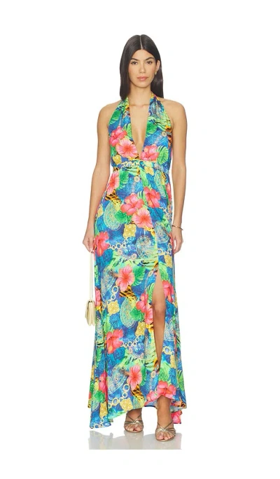 Luli Fama Jungle Reign Convertible Maxi Dress In Multicolor