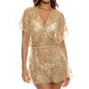 Luli Fama Luli Lux Playera Ruffle Mini Dress In Gold In Gold