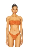 Luli Fama Luxe Stitch Free Form Removeable Bandeau Bikini Top