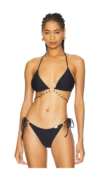 Luli Fama Multi Ring Triangle Top In Black