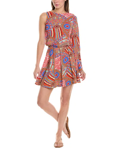 Luli Fama One-sleeve Goddess Dress In Red