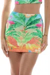 Luli Fama Palm Breeze Mini Skirt In Multi In Green