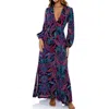 Luli Fama Que Linda Maxi Dress In Black In Blue