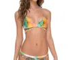 Luli Fama Reversible Wrap Halter Bikini Top In Sol In Multi