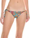 Luli Fama Ruched Tie Side Brazilian Bottom In Blue