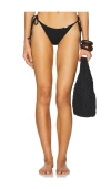 Luli Fama Seamless Wavy Ruched Back Brazilian Tie Side Bikini Bottom