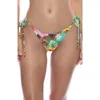 Luli Fama Seamless Wavy Ruched Back Brazilian Tie Side Bottom In Multi
