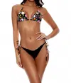 Luli Fama Secret Garden Looped Triangle Top In Black In Black