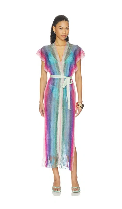 Luli Fama Sunshine Addict Long Caftan In Multi