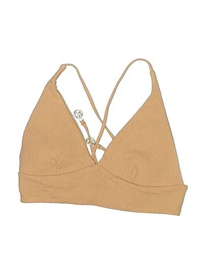 Pre-owned Luli Fama Swimsuit Top Tan Swimwear
