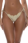 Luli Fama Wavey Brazilian Tie Side Ruched Back In Neutral