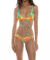 Luli Fama Wavy Luxe Stitch Criss Cross Wrap Top In Multi In Multi
