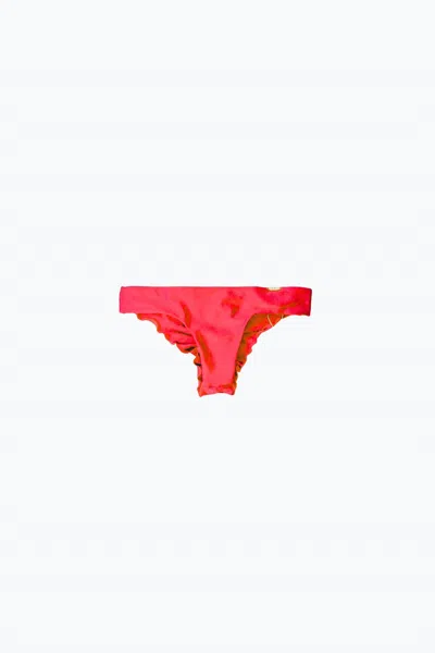 Luli Fama Women's Cosita Buena Wavey Brazilian Ruched Back Bikini Bottom In Bombshell Red