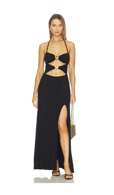 Luli Fama X Revolve Cut Out Bandeau Long Dress In Black