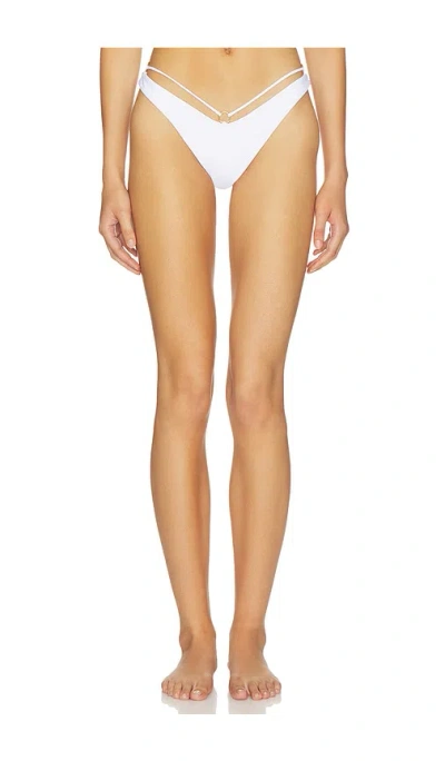 Luli Fama X Revolve Strappy Loop Brazilian Scrunch Bottom In White