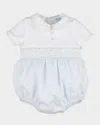 Luli & Me Boy's Smocked Bubble Romper In Blue